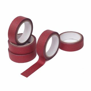 Floral Supplies | 5 Pack Washi DIY Craft Glitter Tape 0.5"x5 Yards Artificial Flower burgundy