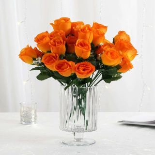 Flower Bushes | 12 Bushes Artificial Premium Silk Flower Rose Bud Bouquets Artificial Flower Flower Bushes