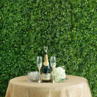 Grass & Flower Wall Panels | Green Boxwood Hedge Locust and Cypress Garden Wall Backdrop Mat 4 Artificial Panels 11 Sq ft. Wall Decor Grass & Flower Wall Panels