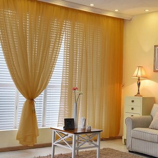 Sheer Curtains | 2 Pack Chiffon Backdrop Drape Curtains, Inherently Flame Resistant Sheer Premium Organza Divider Panels With Rod Pockets – 10ftx10ft Curtains gold