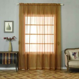 Sheer Curtains | 2 Pack | Grommet Sheer Curtains With Rod Pocket Window Treatment Panels – 52"x108" Curtains gold