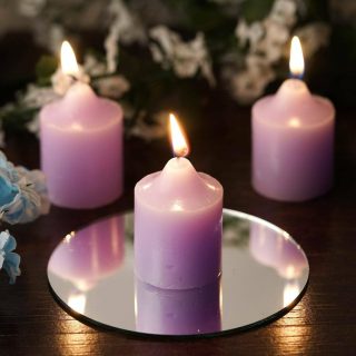 Unscented Candles | 12 Pack Votive Candles, Mini Multi-Purpose Candle Decor 2" Candle Holder lavender-lilac