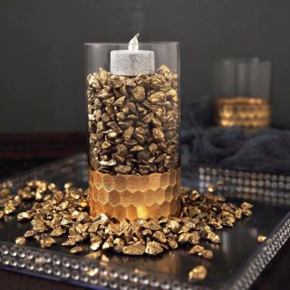 Vase Fillers | Decorative Crushed Gravel Pebble Stone Vase Fillers Vase & Planter gold