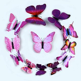 Wall Florals | 12 Pack | 3D Butterfly Wall Decals, DIY Stickers Decor Wall Decor purple