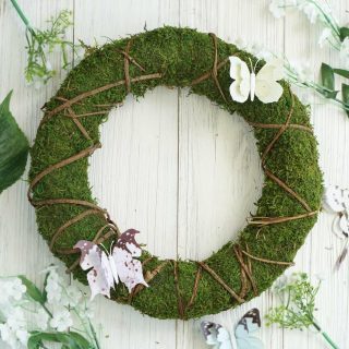 Wall Florals | 2 Pack Green Natural Preserved Moss Wreaths With Twine Twig Wrap 14" Wall Decor green