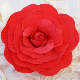 Wall Florals | 2 Pack Large Real Touch Artificial Foam DIY Craft Roses 20" Wall Decor red