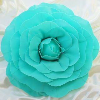 Wall Florals | 2 Pack Large Real Touch Artificial Foam DIY Craft Roses 20" Wall Decor turquoise