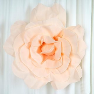 Wall Florals | 2 Pack Large Real Touch Artificial Foam DIY Craft Roses 24" Wall Decor blush