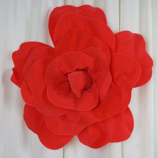 Wall Florals | 2 Pack Large Real Touch Artificial Foam DIY Craft Roses 24" Wall Decor red