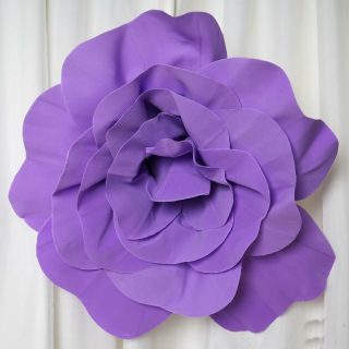 Wall Florals | 2 Pack Large Real Touch Artificial Foam DIY Craft Roses 24" Wall Decor lavender-lilac