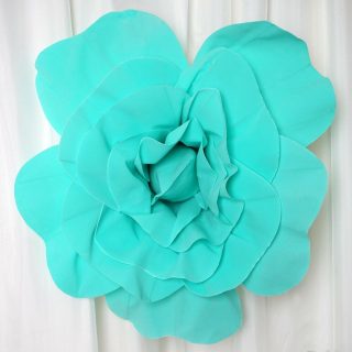 Wall Florals | 2 Pack Large Real Touch Artificial Foam DIY Craft Roses 24" Wall Decor turquoise