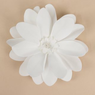 Wall Florals | 4 Pack White Life-Like Soft Foam Craft Dahlia Flower Heads 12" Wall Decor Wall Florals