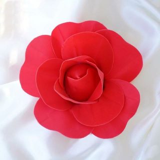 Wall Florals | 6 Pack Real Touch Artificial Foam DIY Craft Roses 8" Wall Decor red