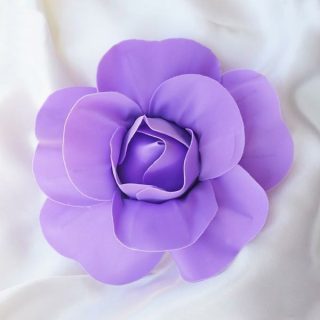 Wall Florals | 6 Pack Real Touch Artificial Foam DIY Craft Roses 8" Wall Decor lavender-lilac