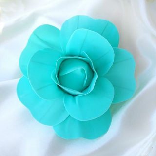 Wall Florals | 6 Pack Real Touch Artificial Foam DIY Craft Roses 8" Wall Decor turquoise