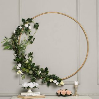 Wall Florals | Gold Heavy Duty Metal Hoop Wreath, Floral Hoop Wall Decor Wall Florals